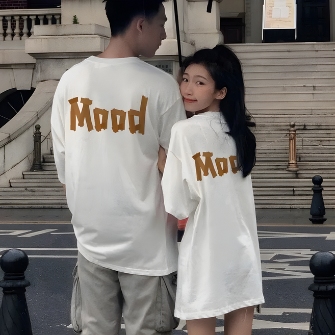 1+1 남녀공용 반팔티 커플 여름 루즈핏 티셔츠 커플룩