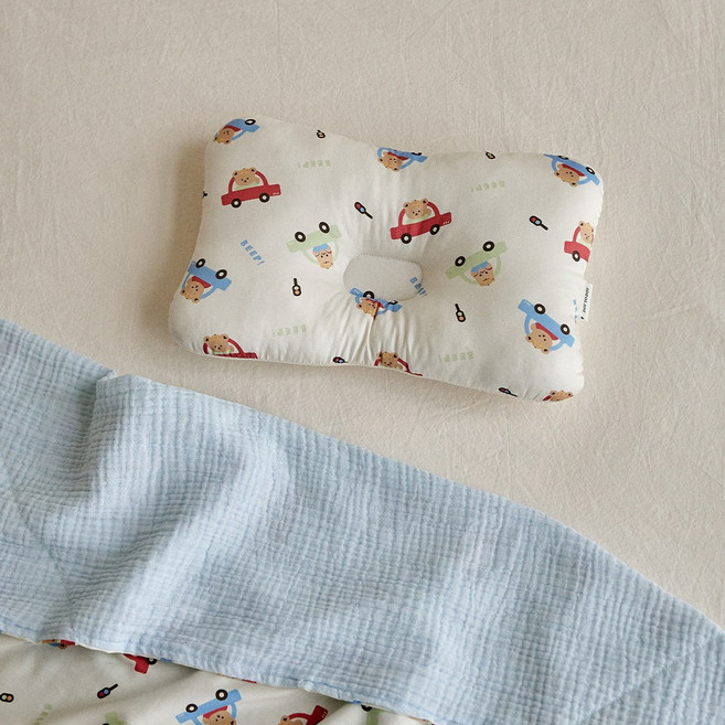 돗투돗 퓨어코튼 신생아 짱구베개, 1개, 붕붕카