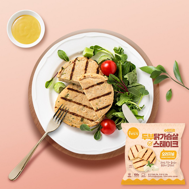 키스모스 수비드림 두부 닭가슴살 스테이크 오리지널, 1개, 100g