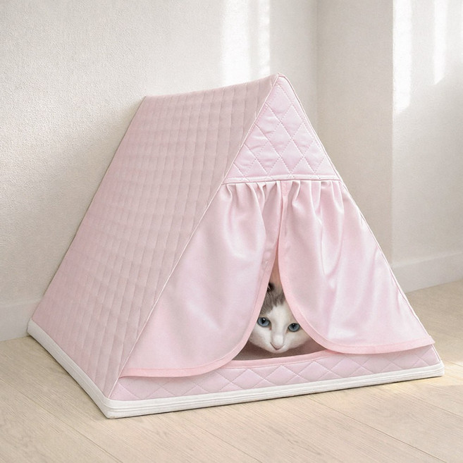 고양이집 숨숨집 스크래쳐 파스텔 쏙쏙 하우스, 1개, 핑크