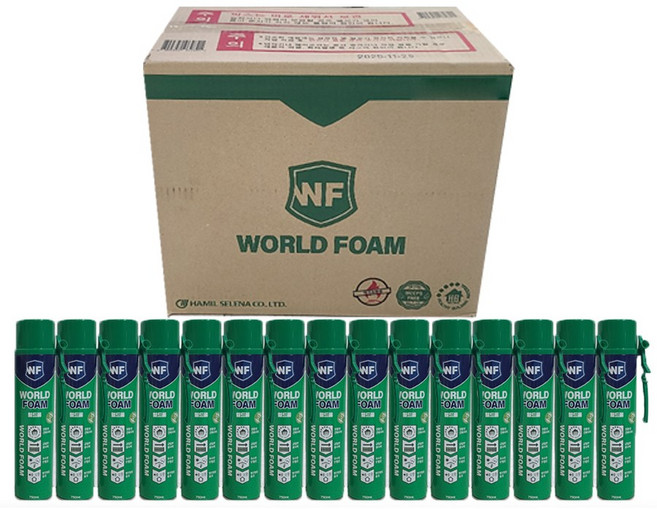 일회용 WORLD FOAM 어댑터타입 월드폼A 함일셀레나 스프레이폼 우레탄폼, 15개