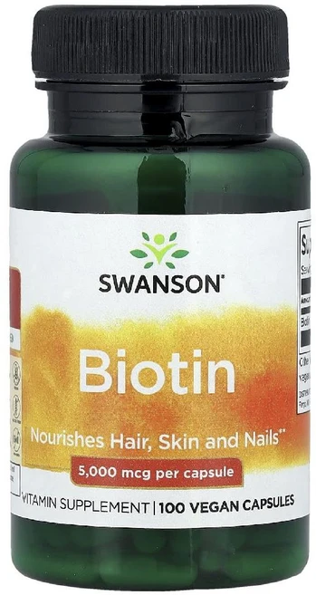 스완슨 비오틴 Biotin 5000mcg 비타민B7 캡슐 100정 - 쿠팡