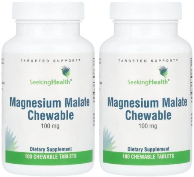 Seeking Health 마그네슘 말레이트 츄어블 100mg Magnesium Malate, 2개, 100정 - 쿠팡