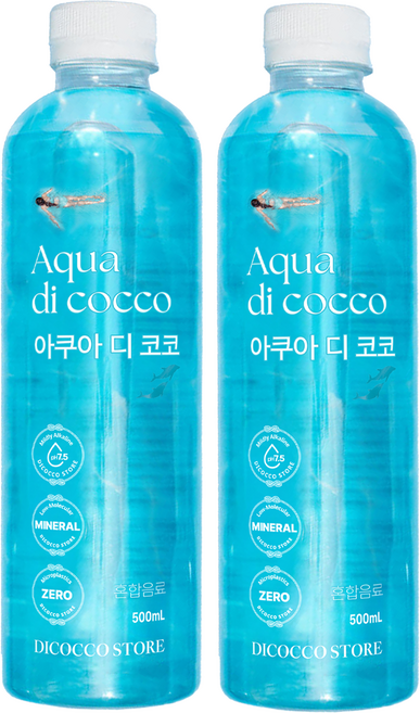 아쿠아디코코 pH 7.5 약 알칼리성 물 미네랄 워터 미세플라스틱 없는 깨끗하고 안전한 프리미엄 최고급 물 (FDA 할랄 인증 칼슘 칼륨 규소 마그네슘 함유), 20개, 500ml