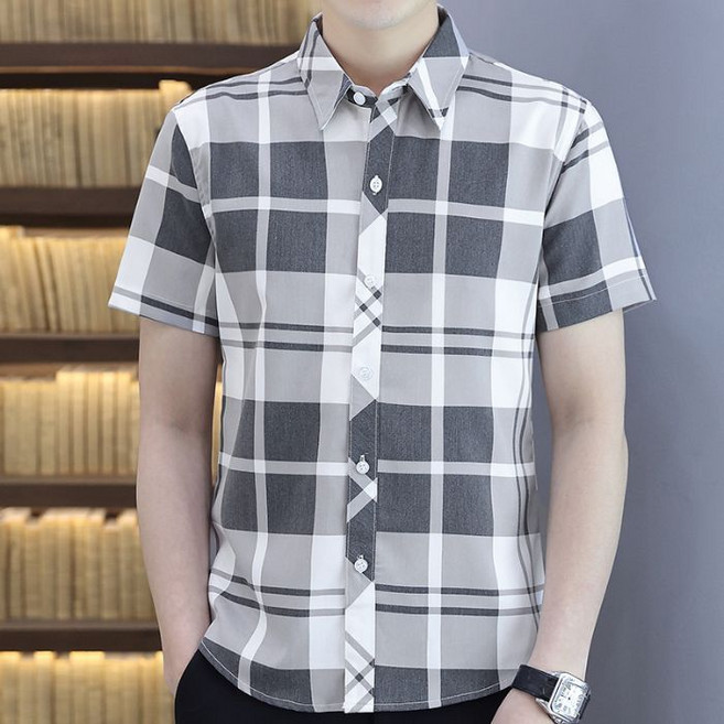 川月商行 夏季男士短袖襯衫 韓版潮流輕商務男裝