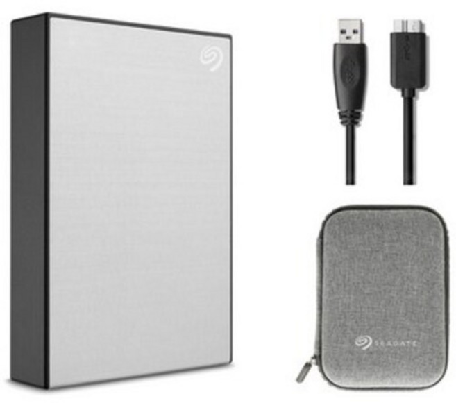 씨게이트 One Touch HDD 데이터복구 외장하드+파우치+암호화 기능+USB케이블, 실버, 5TB
