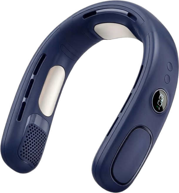 휴대용 목걸이 선풍기 넥밴드 선풍기 넥선풍기 냉각패드 4000mAh, 네이비, N90