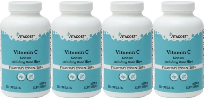 비타코스트 비타민 C 500mg 로즈힙, 4개, 250정, 250정 - 쿠팡