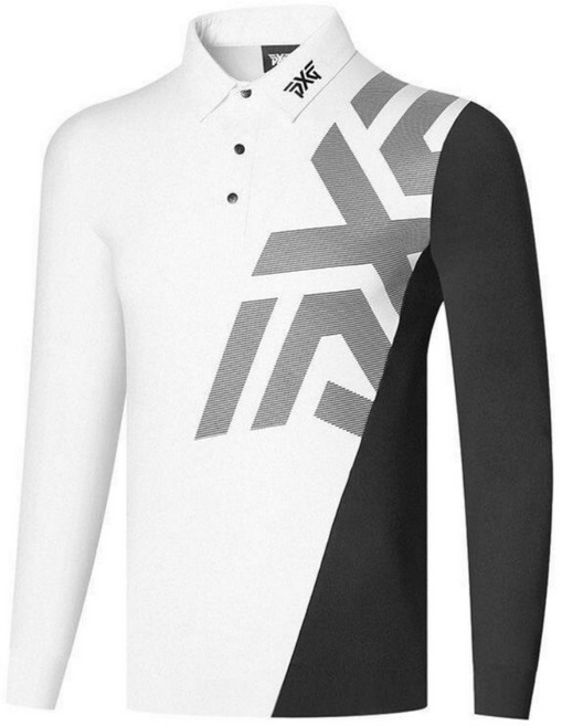 pxg춘추 골프 남성복 긴팔 티 아웃도어 골프 트레이닝 슬림 폴로 상의 남성골프복 스포츠웨어 골프티셔츠