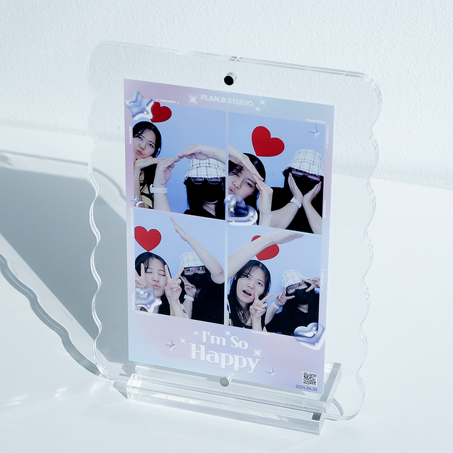 [1+1] 투두투 포토인생 네컷 아크릴 액자 탁상 스탠드 4x6 웨딩포토테이블 인테리어 사진액자, 1+1 큰사이즈, 투명