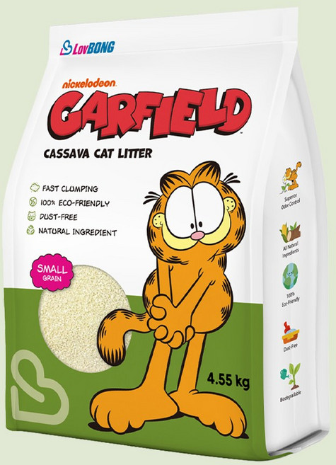 가필드 응고형 고양이 모래, 4.55kg, 1개, 작은 입자