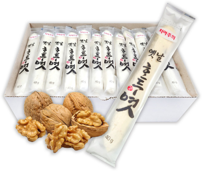 옛날 호두엿 낱개/가락엿/도시락엿/이에안붙는엿, 40g, 1개