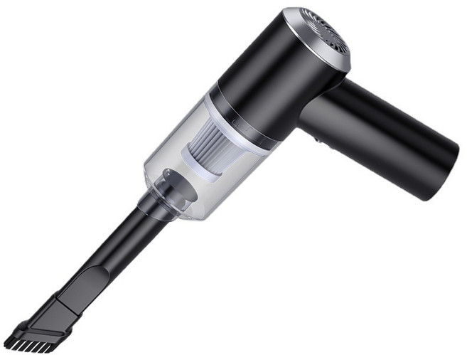 車用吸塵器超強吸力大功率無線手持便攜式車載吸塵器車家兩用, 如圖, 黑色(帶電池款)