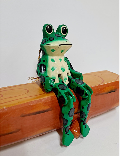 [리아]미니 목각 관절개구리 관절동물 개구리인형 풍수 인테리어소품 선반장식소품