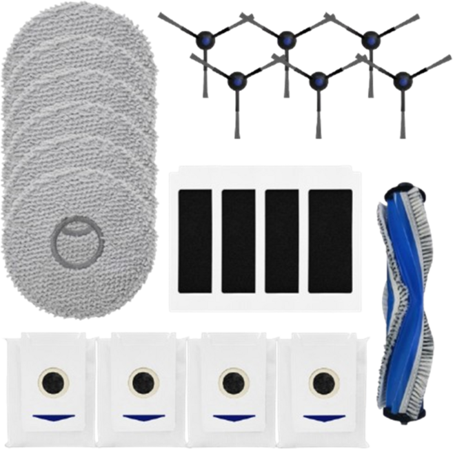 에코백스 디봇 T30S 프로 옴니 Pro 물걸레 필터 더스트백 메인브러쉬 호환 부품, 1세트, 소모품
