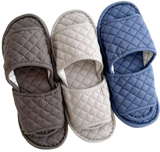 메종드리빙 세탁가능한 3중쿠션 층간소음방지 미끄럼방지 퀼팅 푹신한 거실 남성 면실내화 3켤레세트, 1개, 심플 3P