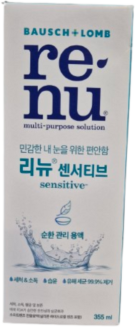 리뉴 센서티브 렌즈 세정액, 355ml, 1개