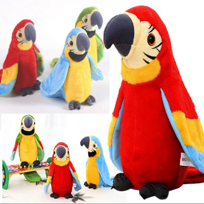 따라쟁이 말하는앵무새 인형, 1개, red, 10cm