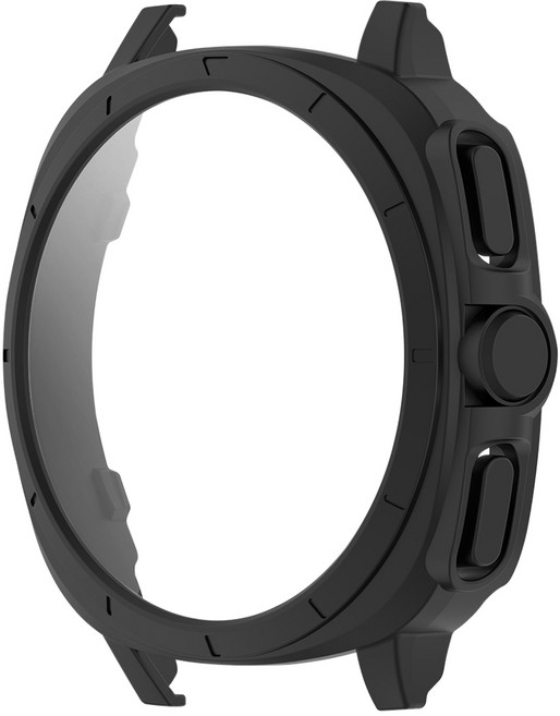 더조은셀러 갤럭시워치7 44 40mm 울트라 변신 스타일링 풀커버 강화유리 케이스, 블랙, 1개