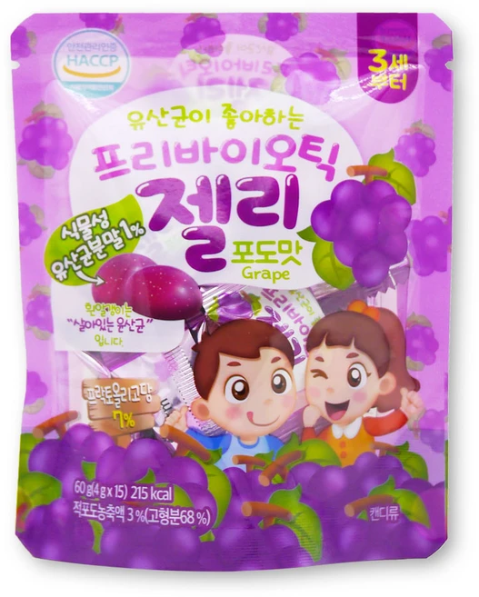프리바이오틱 유산균 비타민 구미젤리, 60g, 1개 - 쿠팡