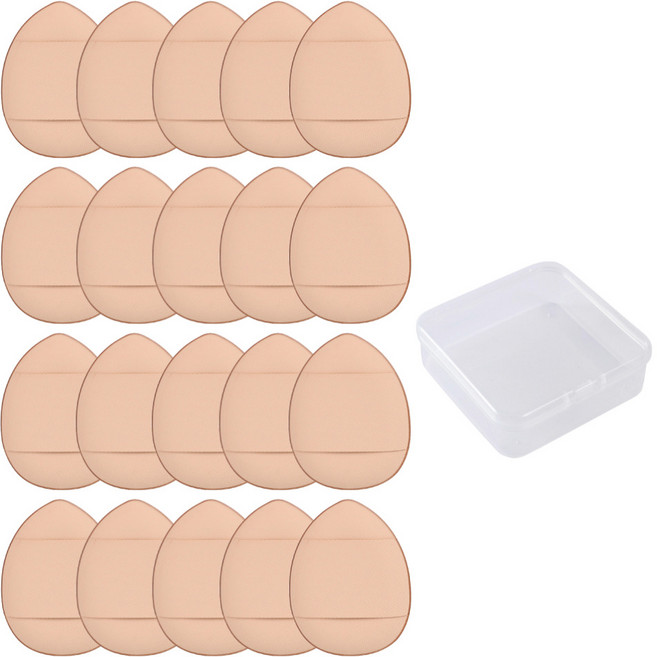 허니부 핑거 미니 퍼프 물방울 쿠션 메이크업, 20개, 스킨퍼프