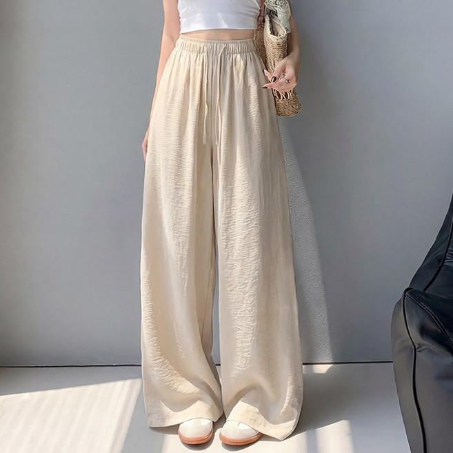 ROYAI ONE 시원한 여성 여름바지 편한 냉감 와이드팬츠