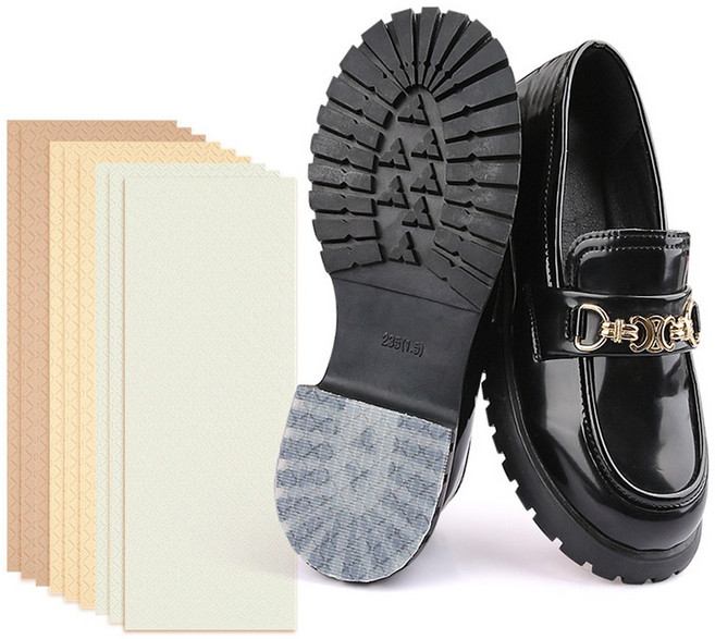 VITALO 논슬립 컷팅형 밑창 스티커 시트 구두밑창보강패드 신발보강패드 커팅보강패드, 2개, 브라운(10cm*27cm)