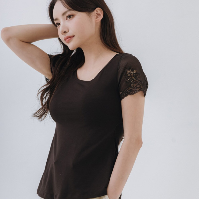 [1+1]라라슬림 텐셀 수피마실크코튼 브라탑 티블라우스 2종