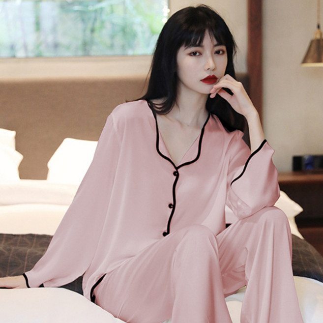 [핑크마카롱] 순수 소프트 실크잠옷세트