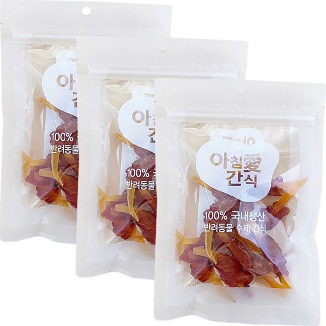 아침애 강아지 수제간식 3개세트 특가전, 3개, 고구마와 닭가슴살