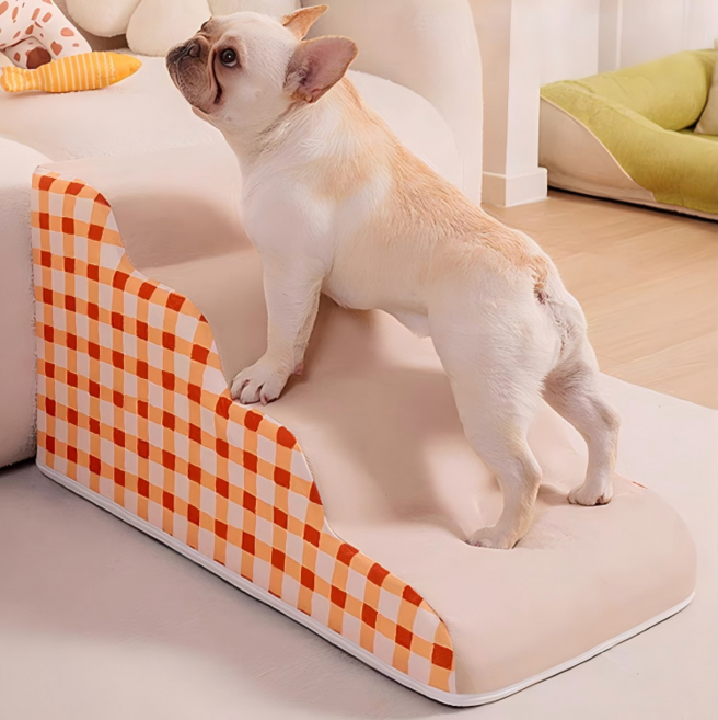 BangPang 강아지 계단 논슬립 슬개골보호 쾌적하다 곡선 강아지계단 3단 4단, 주황색