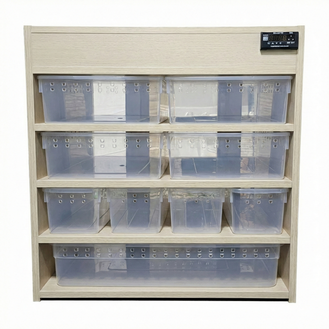 NRC 2열 파충류 온도조절 렉사육장, 1층, 1개, 베이지컬러