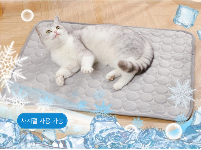 애니파니 여름 반려동물 아이스 쿨 매트, 쿨 그레이, 1개