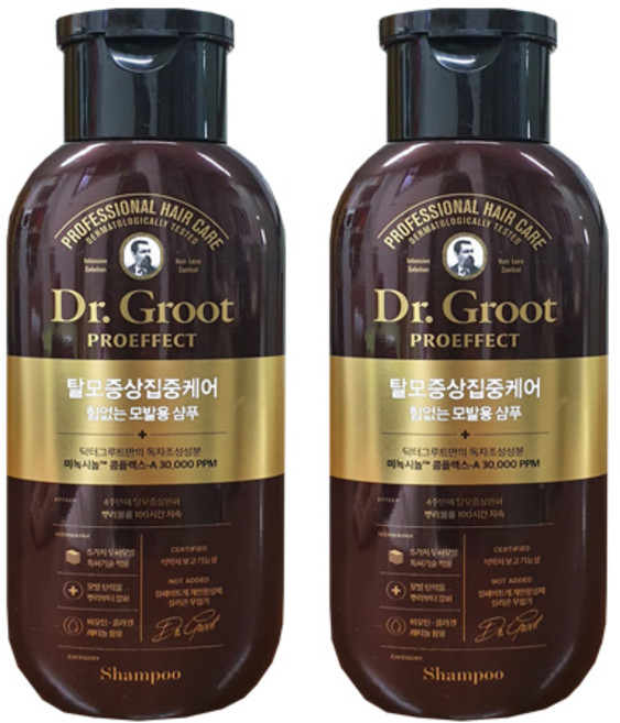 [닥터그루트] 프로이펙트 샴푸 - 탈모증상 집중케어 힘없는 모발용, 190ml, 2개