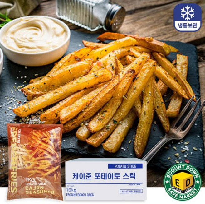 대용량 케이준 감자튀김1kg 실속 포테이토, 10개, 1kg