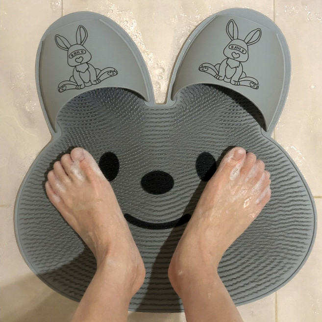 내집내산 발 씻는 풋브러쉬 샴푸 매트, 1개, 1개입, 그레이