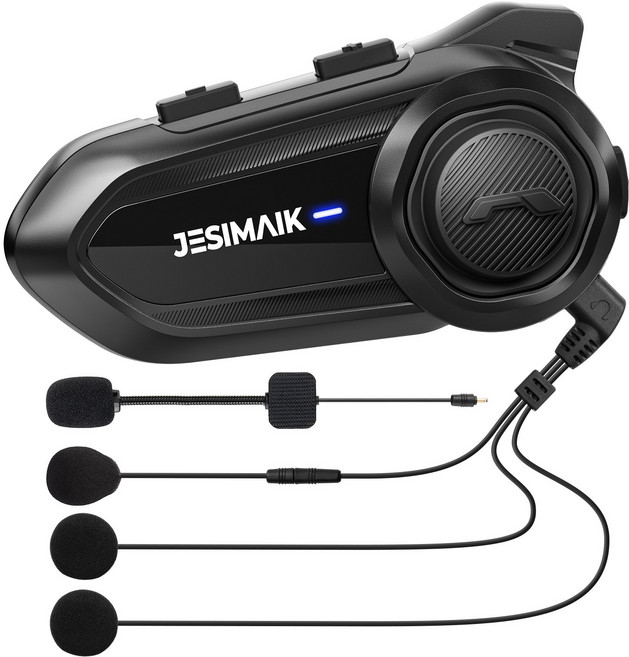 JESIMAIK R18 Lite 오토바이 헬멧 블루투스 헤드셋 헬멧용 이어폰 2인 통화 Bluetooth 5.2 FM 라디오 IP67 방수방진 소음제거 HIFI, 1개, 블랙
