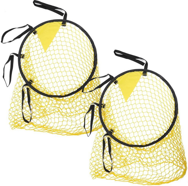 ASTIMESA 2피스 쉽게 부착하고 분리할 수 있는 축구 타겟 네트 트레이닝 코너 슈팅 정확도 연습을 위한 휴대용 네트 조절 가능한 긴 스트랩이 대부분의 표준 목표에 적합