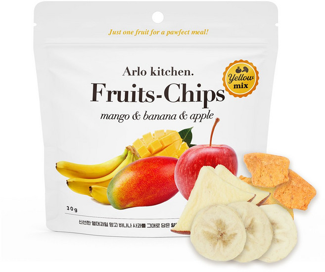 알로키친 강아지 후르츠칩스, 2개, 30g, 후르츠믹스