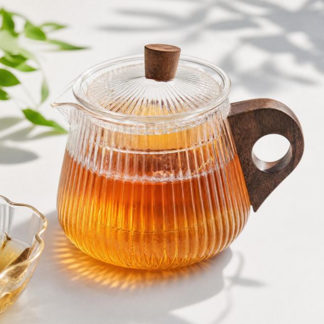 차그루 티포트 티팟 차주전자, 420ml, 1개, 우드링티포트