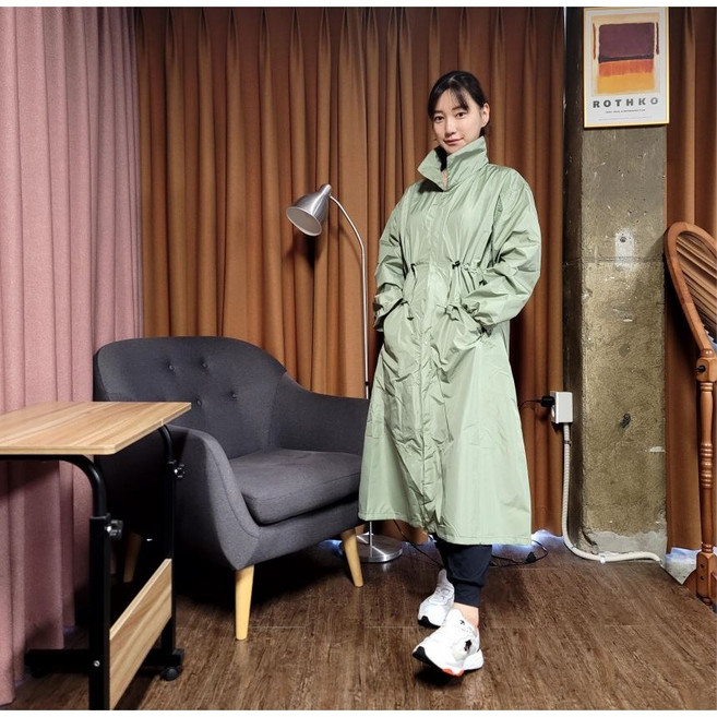 예쁜 여성 레인코트 여자 비옷 우비 외피내피 양면코팅 골프 산책 반려견산책