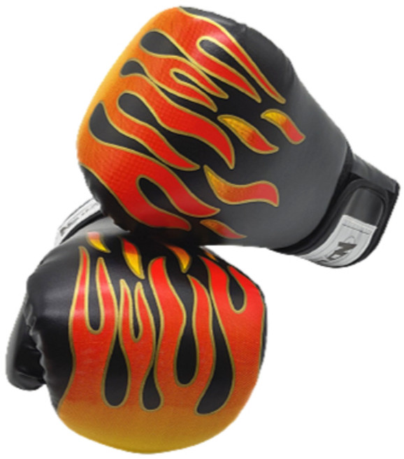 초등용 입문 아동 복싱 권투 글러브 불꽃글러브 집에서 펀칭놀이 원펀치쓰리칼로리, 블랙