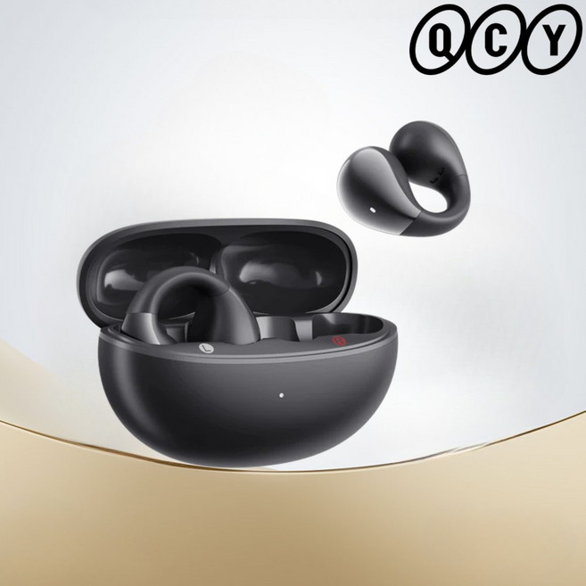 QCY 오픈형 귀안아픈 이어폰 T33 무선 런닝 귀걸이형 귀찌 C30 블랙