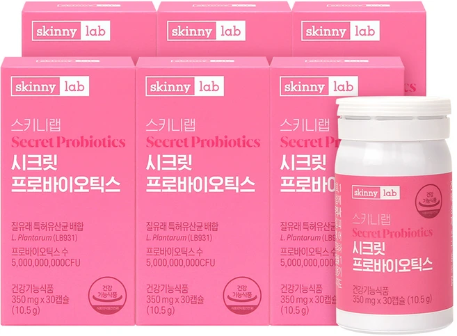 스키니랩 시크릿 프로바이오틱스, 30정, 6개 - 쿠팡