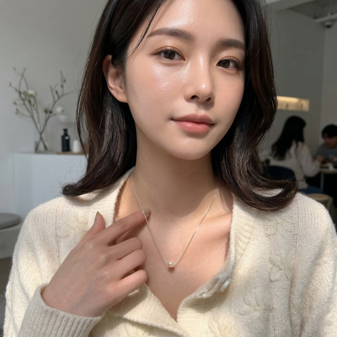 진주목걸이 유니크 미니멀 정장 하객룩 포인트 목걸이 진주 펜던트 SP029