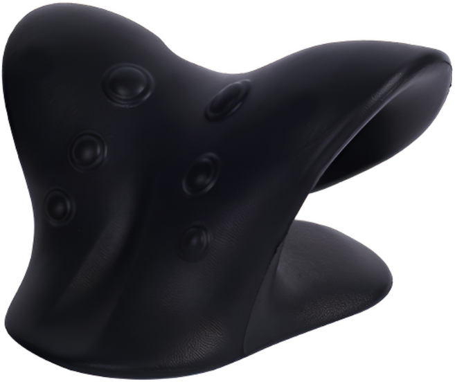 스마일리 거북목 경추 스트레칭 릴렉스 교정기 베개, 1개, 블랙