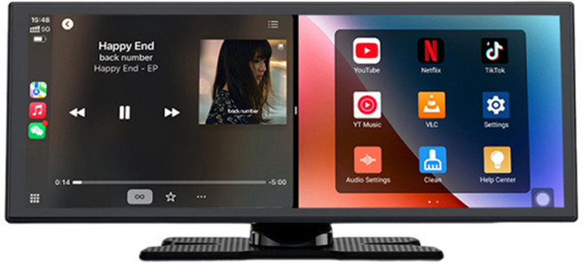 Ottocast 安卓AI智慧螢幕 CarPlay AndroidAuto 4GB+64GB 11吋螢幕, 黑色, 1個