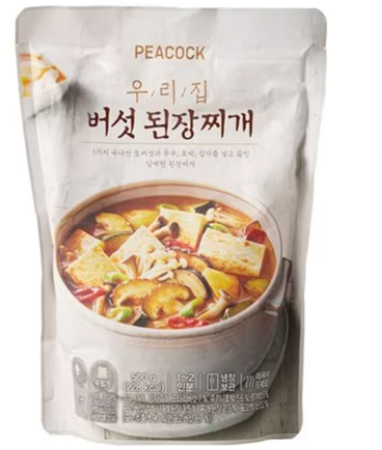 피코크 우리집 버섯된장찌개 500g, 2개
