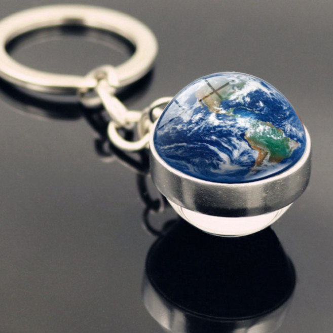 8cm 행운 행성 키링 열쇠고리 키홀더 가방걸이 달, 1개