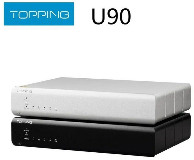 TOPPING U90 USB 브리지 PCM768kHz 32Bit DSD512 기본 고해상도 1x lIS 2x AES 2x동축 광 출력, 실버